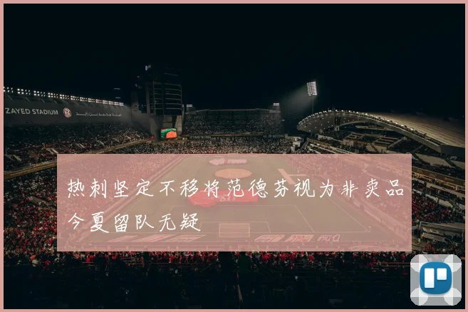 热刺坚定不移将范德芬视为非卖品今夏留队无疑
